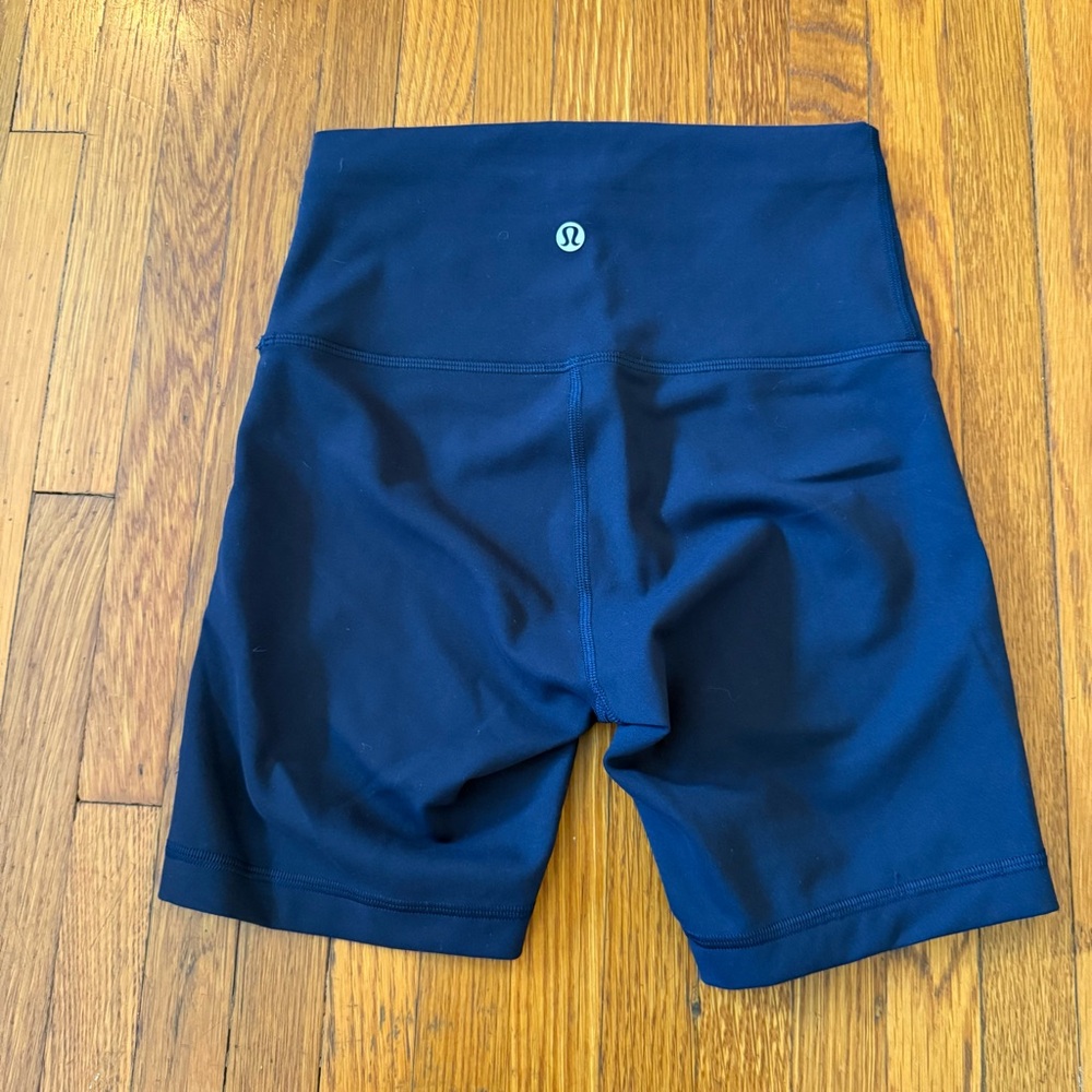lululemon Navy high-rise 6” shorts